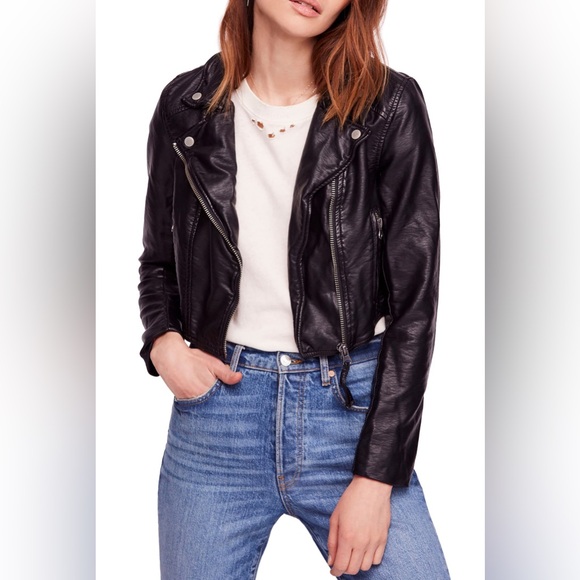 Free People Moto Jacket w/ removable belt. - Picture 4 of 4